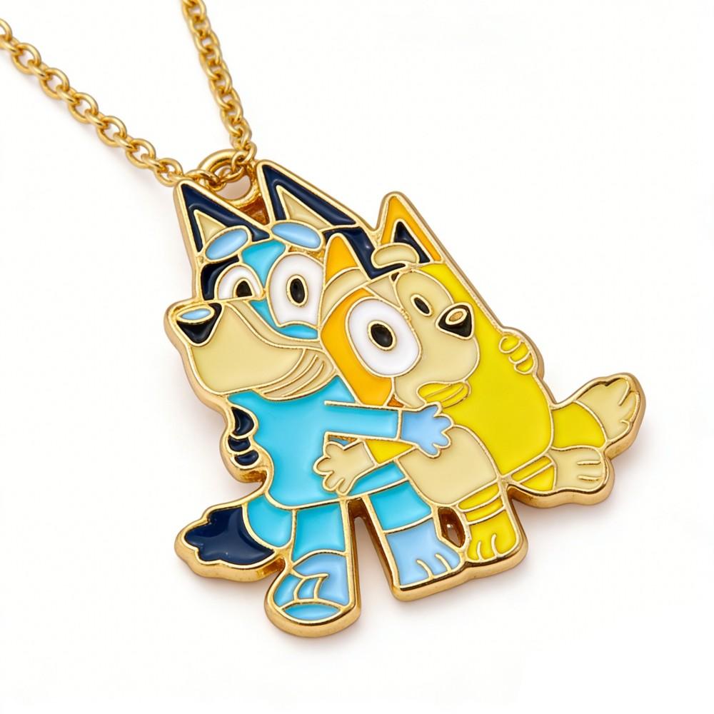 Bluey Bingo Cartoon Animal Alloy Necklace Choker Y2K Aesthetic Cosplay Prop Cute Durable Gift Fashion Accessory