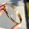 Women's Hand Bracelets Dubai Gold Color 6mm Cracked Ice Cuff Bangles Wristband Pulsera High Quality Luxury Jewelry Party Gifts