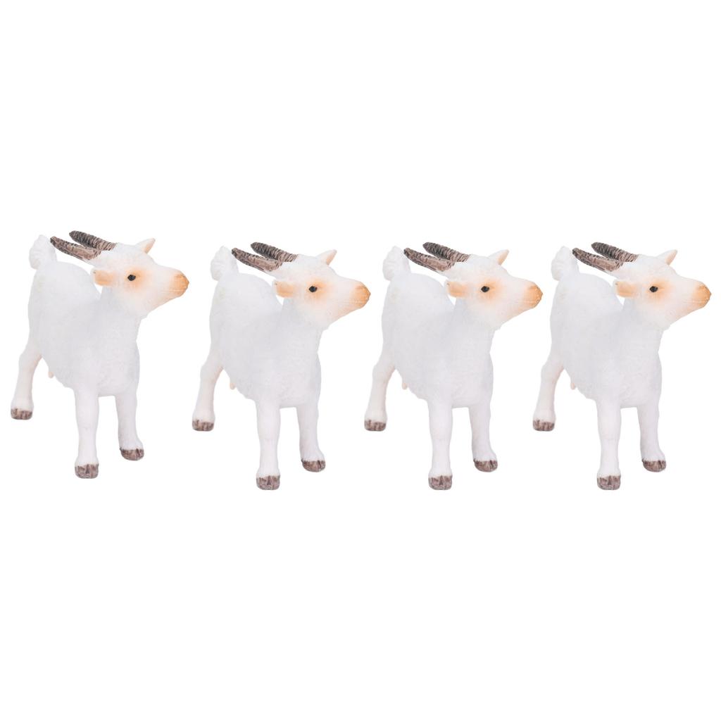 4pcs Goat Figurines Set Farm Animals Simulated Goat Model Toy Birthday Gift Decoration for Children