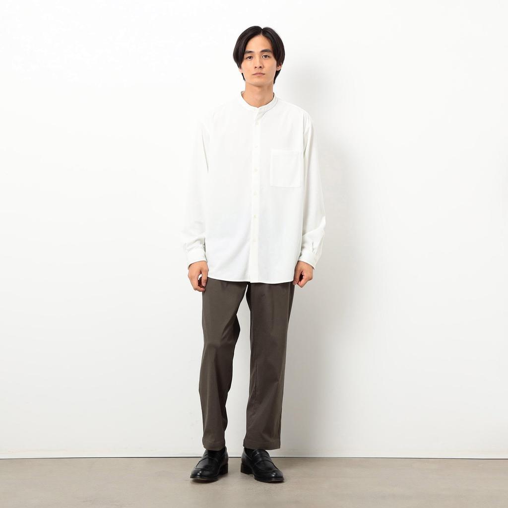 Koszula Comme Ca Ism Tricot ze sztruksowym kołnierzykiem stójką, biała, rozmiar M, 47-30IM06-205