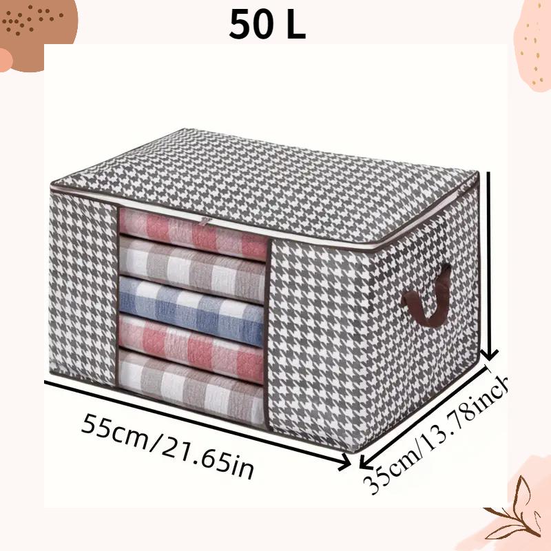 

1/2PCS gal Nylon Quilted Garment Storage Bags with Clear Window, Dust-Proof Clothing Organizer Boxes for Home Moving and Packing