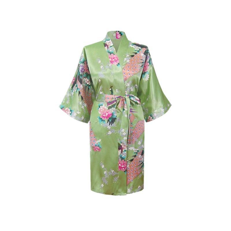Bride Long Women Kimono Robe Satin Silk Night Dressing Gown