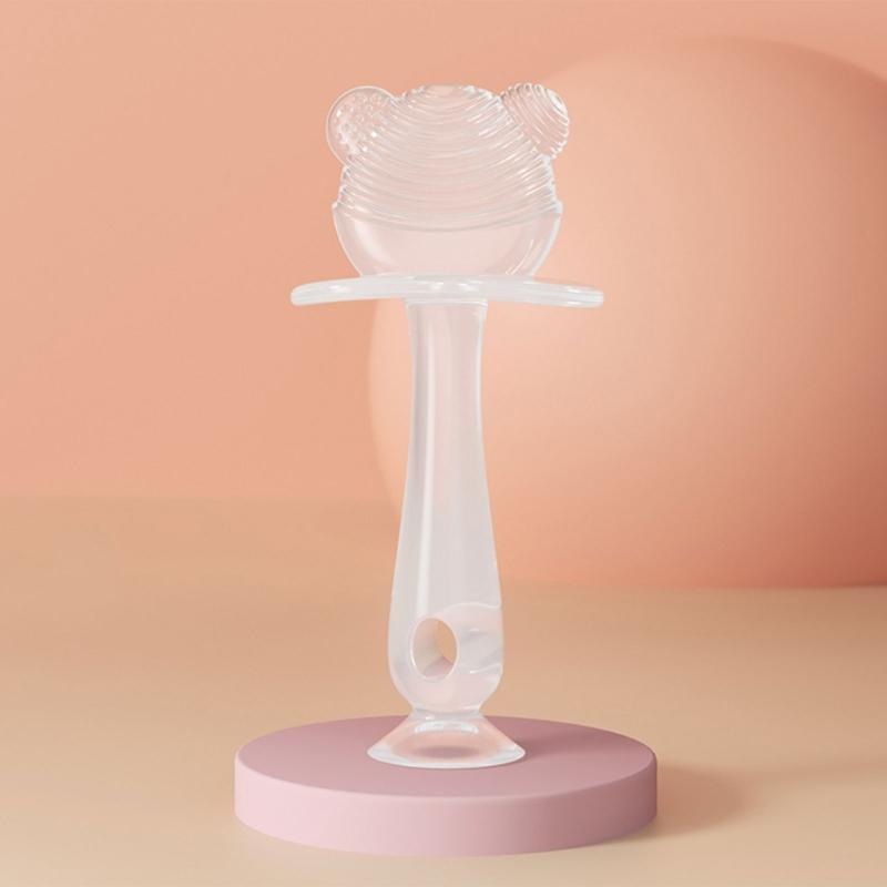 Lebensmittelechtes Silikon Baby Beißring Beruhigender Beißring Frühpädagogisches sensorisches Spielzeug für Säuglinge Bär Beißstab Beißring