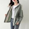 Women’s Petite High-End Hooded Jacket - 2025 Spring/Autumn, Korean & British Style