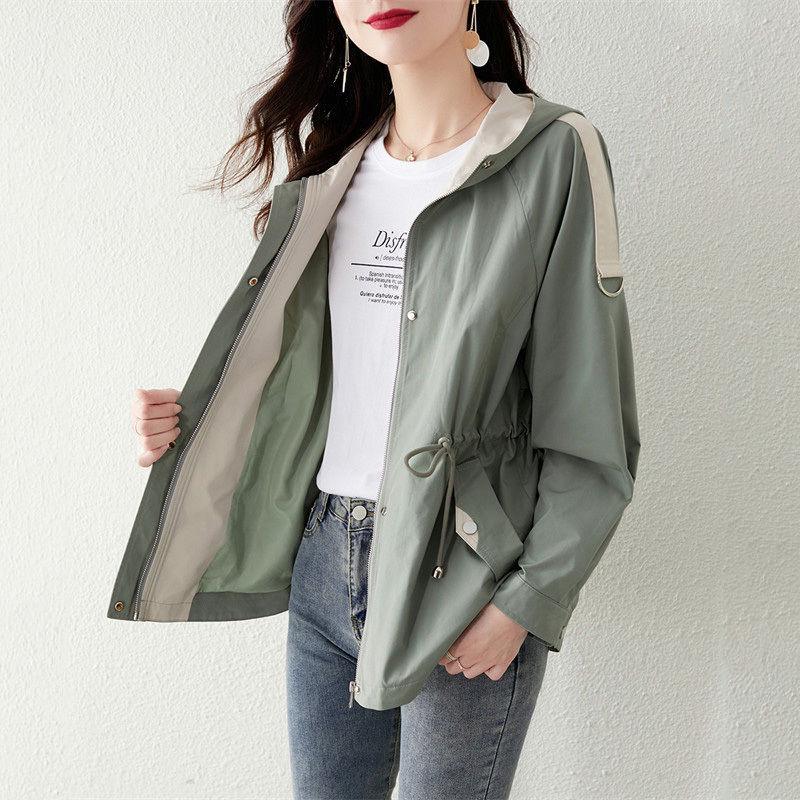 Women’s Petite High-End Hooded Jacket - 2025 Spring/Autumn, Korean & British Style