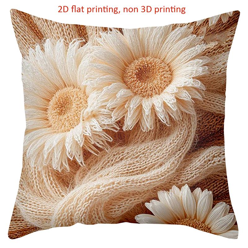 1 Pieces Sunflower Knit Pattern 2D Printed Decorative Pillow Polyester pillowcase, sofa decorative cushion cov Headboard Pillow