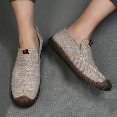 Men's Cloth Shoes Linen Spring Men's Casual Lightweight Beef Tendon Soft Sole Online Driving Walking Breathable Men's Shoes