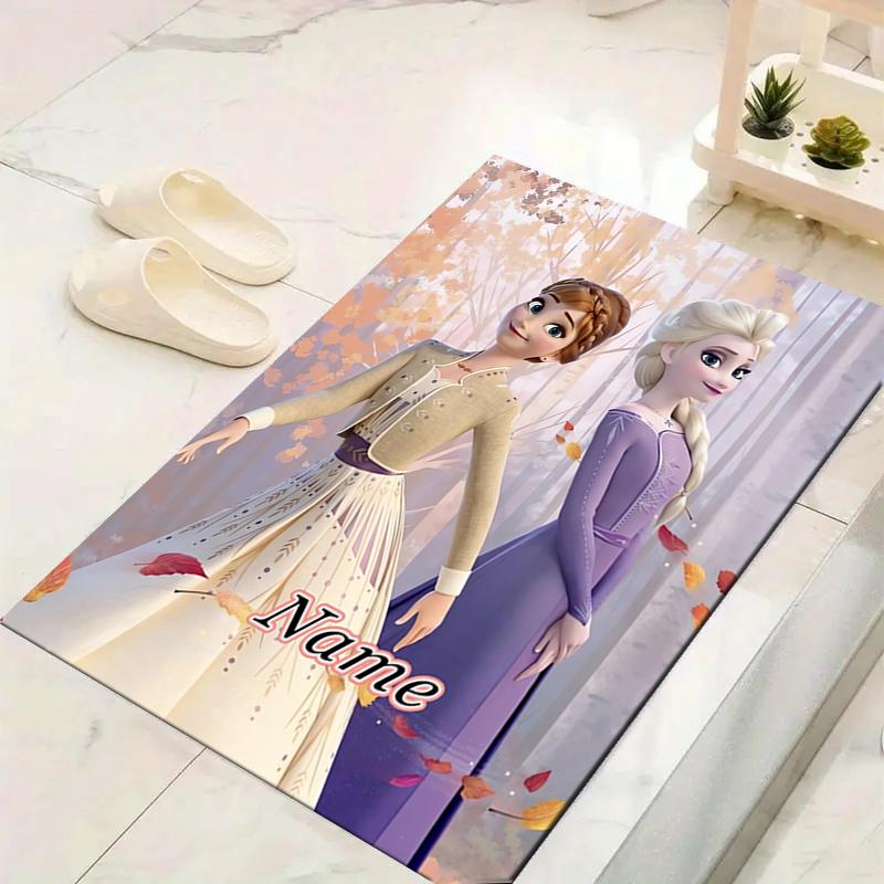 Custom 1Pc Elsa'S Magical Sparkle Rug Office Carpet Indoor Outdoor Entrance Doormat Nonslip Soft And Comfortable Living Room D91671