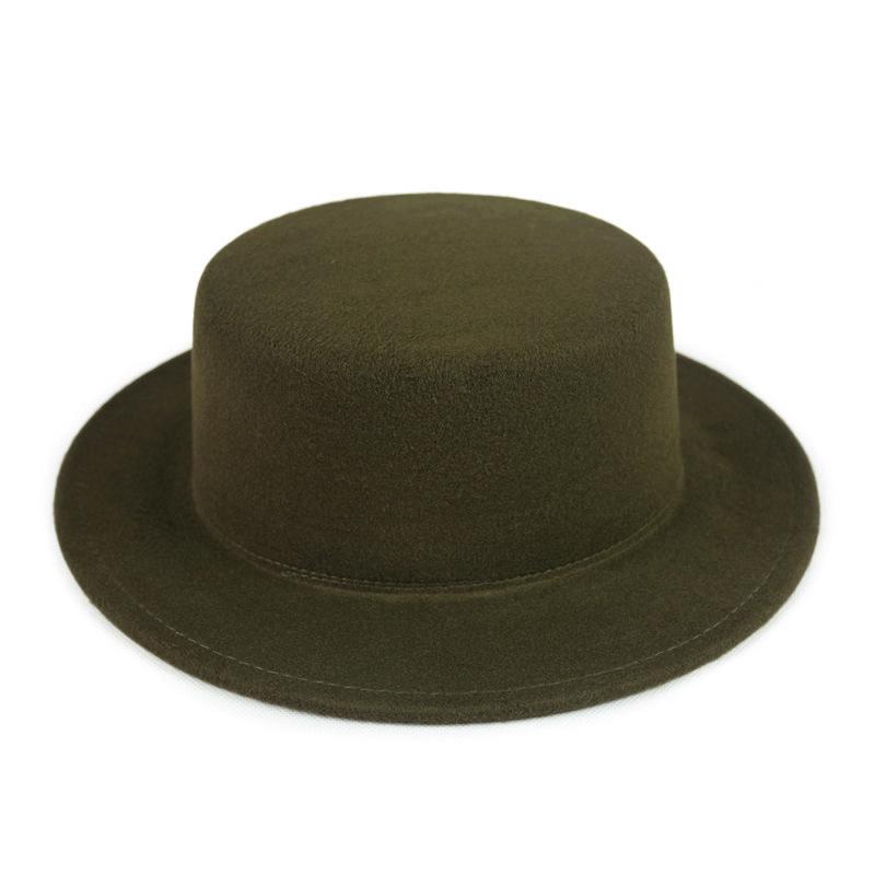 Unisex Retro Flat Brim Jazz Fedora - Autumn/Winter Wide Brim Hat for Street Style & Sunshade