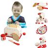 Wood Simulation Tea Set Pretend Play Kitchen Role Play Educational Toy For Kindergarten Children's Kitchen Role Play Set