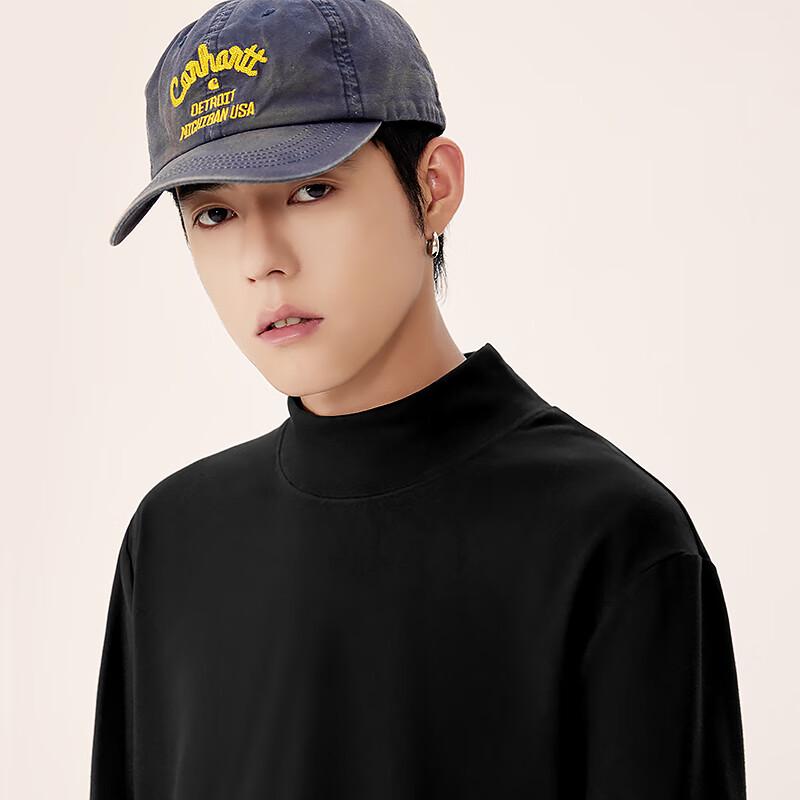 MINISO Men's Fleece Lined Half-High Collar T-Shirt