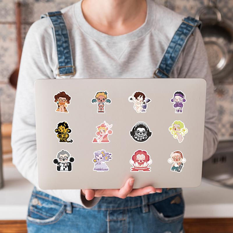 50Sheets/Set Cute Labbubu Stickers For Kids Cartoon Bubble Matt Graffiti Sticker