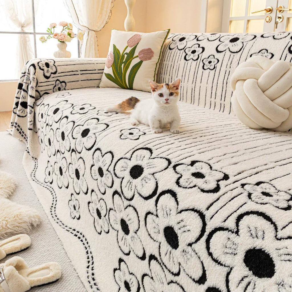 New Anti-cat Scratch Autumn and Winter Thickened Full Blanket Fashion All-match Living Room Sofa Cover Plush Sofa Towel