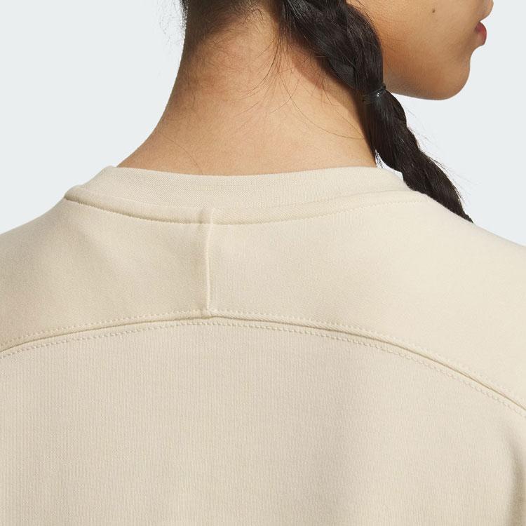 Adidas Rco Graphic Sweatshirt Logo Sports Casual Crewneck Women Sweatshirt Rock Sand Dust IP7088