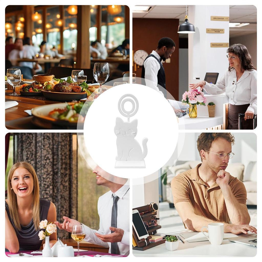 Table Number Stands Photo Holders For Tables Decorative Cat Shape Photo Display Rack For Home Hotels Dining Room Place Card