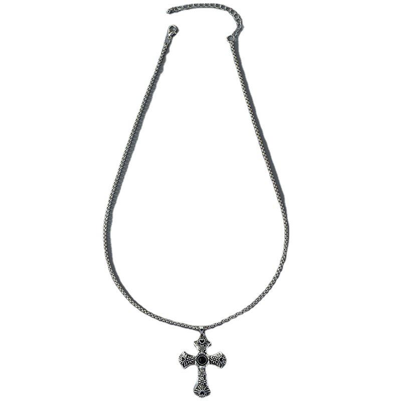 Men's Punk Hip-hop Cross Necklace: Trendy Street Style Clavicle Chain