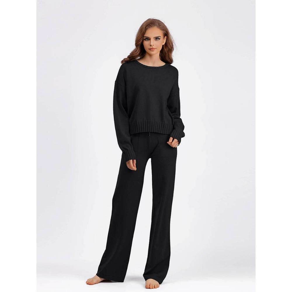 GMXIA Ensemble deux pièces tendance à manches longues courtes et longues pour l'automne et l'hiver pour femmes