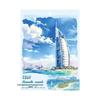 Wind Chasing Series: 30 Sheets White Kraft Paper for Landscape-Themed Collage and Decoration