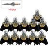 11Pcs Medieval Stormwind Soldiers Golden Knights Building Blocks Accessories Helmet Sword Weapons Action Figures Kids Toys Gifts