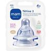 MAM Anatomical Silicone Teat - Fast Flow 3 - Pack of 2