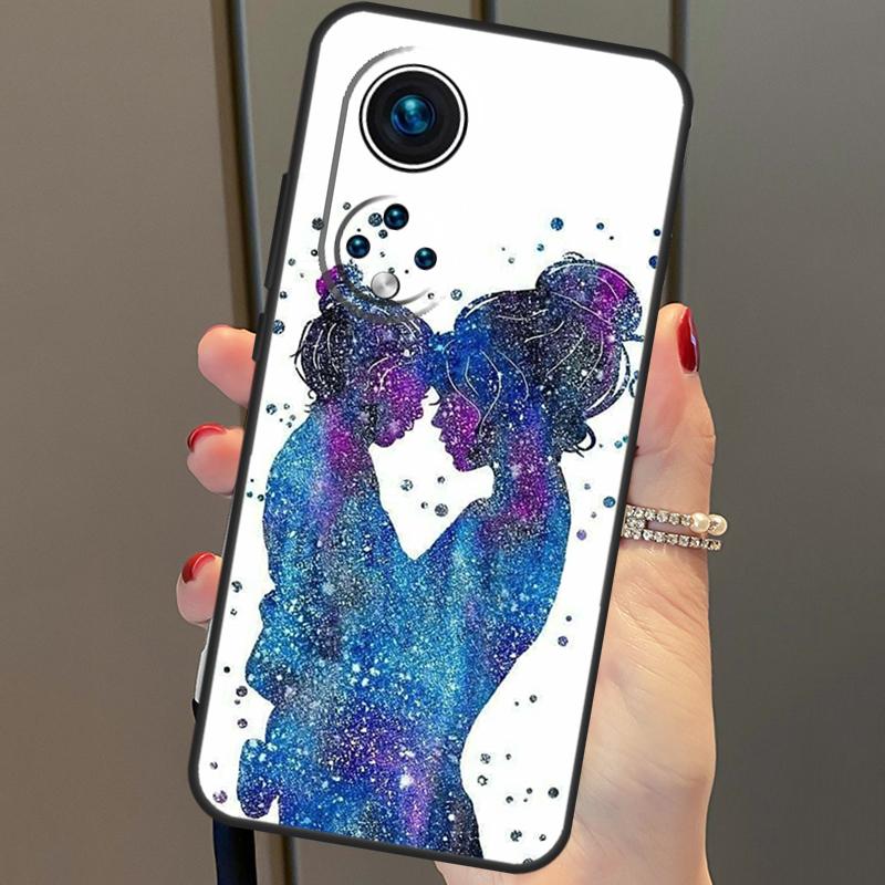 Piękna Matka Córka Syn Dla Huawei P20 P30 P40 Lite Pro P Smart 2019 Nova 9 5T Etui na Telefon Dla Honor 50 8X 9X 10i