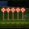 Solar Candy Cane Lights 8-Mode 1200mAh Waterproof Solar Candy Cane Lights Christmas Decor for Pathway Patio Yard Backyard Porch