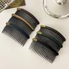 Teeth U Shape Hair Styling Comb Leather Inserted Comb Fashion Fixed Combs  Daily