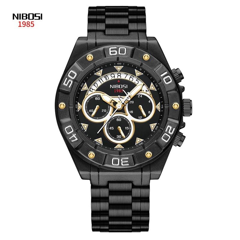 Men'S Watch, Multi-Function Three-Eye Six-Pin, Mineral Glass Mirror Quartz Watch