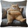 Sofa Pillow Pillowcase Skin-friendly Short Plush Cute Animal Cat Pillow Cover Living Room Cushion Cover Without Core
