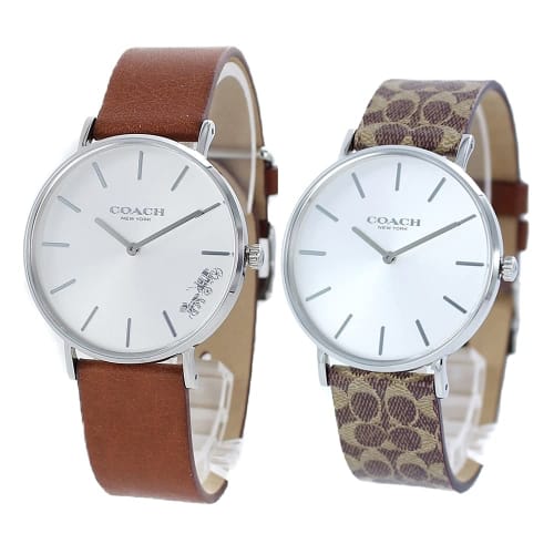 

Matching Coach Perry Watches in Storage Boxes, Simple Slim Leather, Brown, Signature Pattern, 14503120 (14503122)