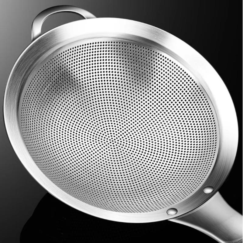 304 Stainless Steel Strainer Filter Spoon Long Handle Fine Mesh Filter Spoon Fat Skimmer Spoon Food Grade Heat Resistant