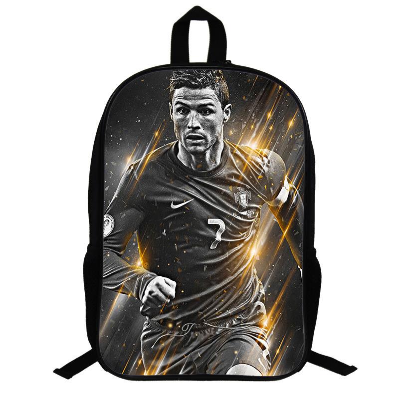 Zaino a Tema Ronaldo per Fan di Calcio Zaino per Studenti Scolastici Zaino per Bambini da 17 Pollici