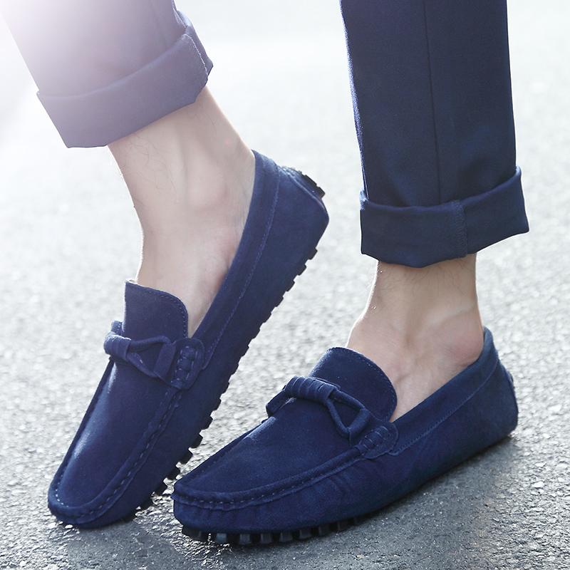 Fashion Leisure Moccasins Slip On Men's Walking Shoes Male Cow Suede Leather Men Loafers Handmade Footwear 2025 Fashion Men Casual Shoes