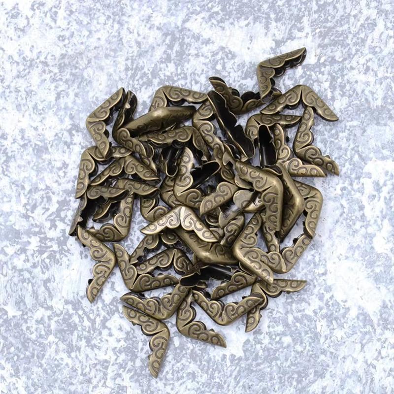50/12PCS Bronze Metal Book Corners For Photo Albums Menus Folders DIY Scrapbooking Decor Corner Protectors