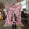 1PC Demon Slayer Print Flannel Blanket, High quality All Seasons, Home Decor, Warmth and Comfort, Perfect for Christmas Gifts