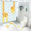 Cartoon Deer Animal Giraffe Shower Curtain Bath 4 Pcs Set Cute Luxury Accessories Sets Full Mats Gifts for Boys Girls