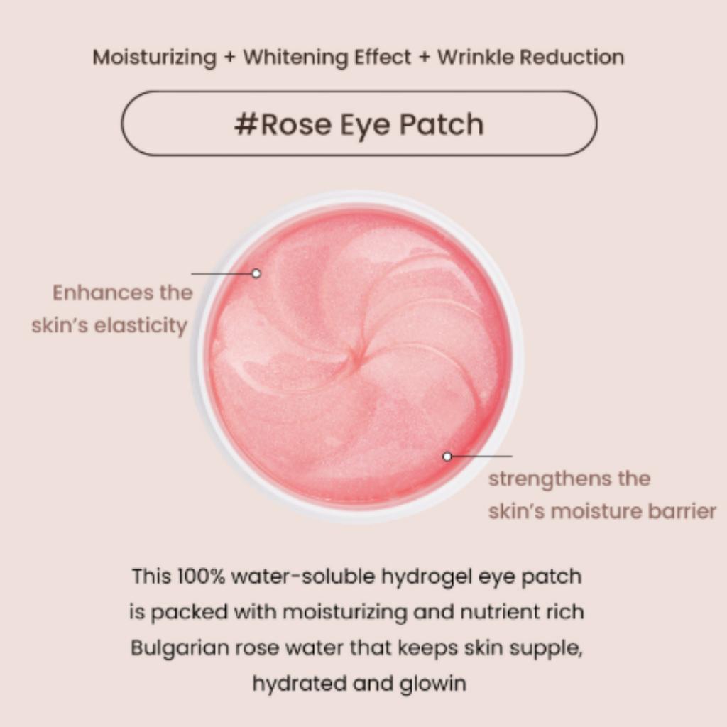 Heimish Bulgarian Rose Water Hydrogel Eye Patch (60 Patches) | Anti-Wrinkle & Brightening Eye Care