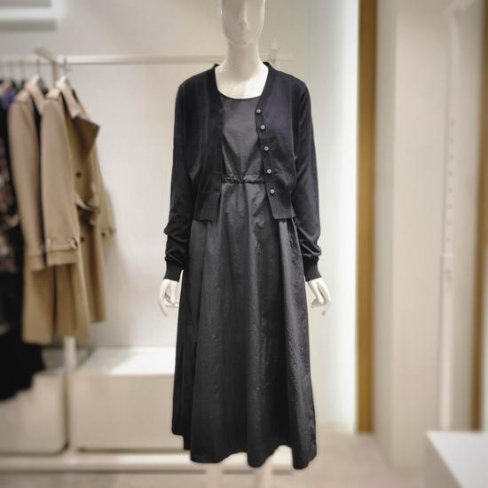 Women’s Cardigan Set with Sleeveless Dress VB8OP66