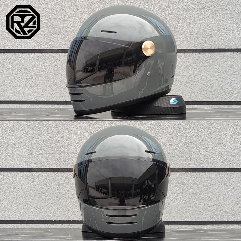 Motorcycle Retro Full Face Helmet DOT Approved Wide Field Off Road Motorcycle Helmet Adult Capacite Casco Moto