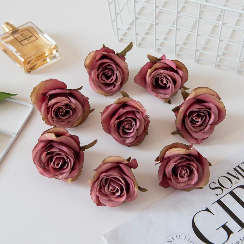 5/10Pcs Artificial Flowers Wall Silk Roses Cheap Diy Gifts Box Valentine's Day Present Home Decor Christmas Wedding Decorative