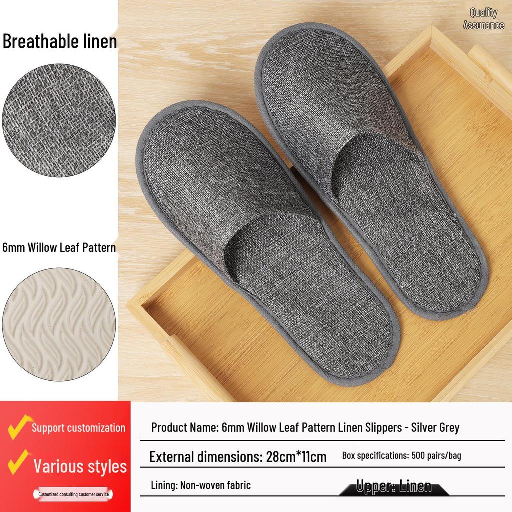 Luxusní pratelné protiskluzové pantofle z perlové bavlny pro hotelové a domácí hosty