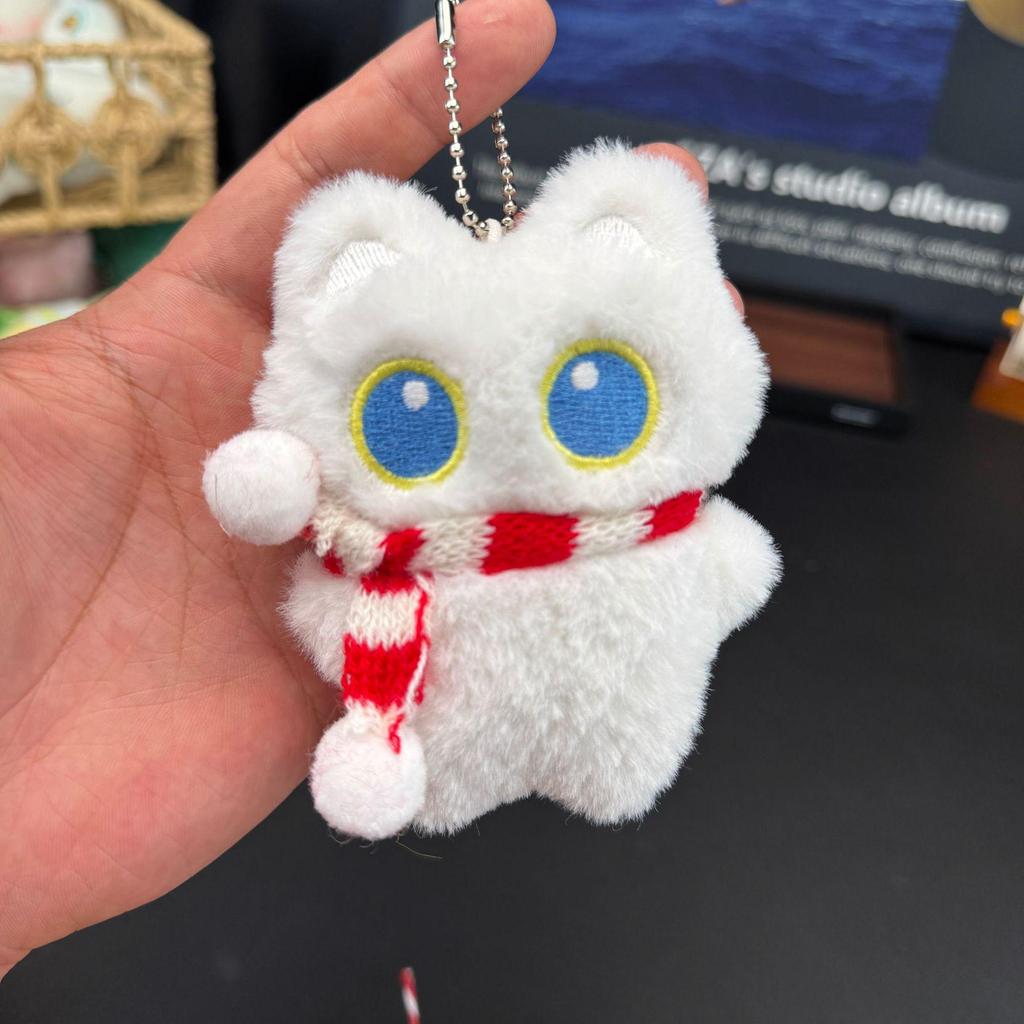 Best-Selling Squeaky Black Cat Plush Keychain - Cute Kitten Ornament Keyring for Couples