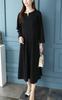 Gold Japan Plus Size Long Keyhole Suitable for and Size Black Women's Dress, Sleeves, Neck, Tuck, Pearl, Stretch, Weddings, Funerals, Winter, Spring,
