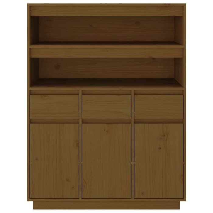 818218 vidaXL Highboard Honey Brown 89x40x116.5 Cm Solid Pine Wood