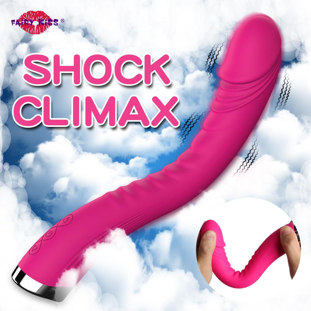 Vibrator lung Dildo Jucării sexuale pentru femei Baghetă magică Vibro puternică Clitoris și Stimulator punct G Masturbare feminină Produse pentru adulți