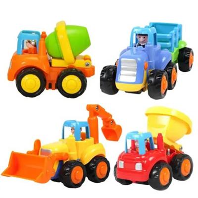 4 piezas/juego de Coche Coloridos Equipos de Ingeniería Educación Infantil Inercia Deslizante Bulldozer/Tractor Agrícola Coches Juguetes