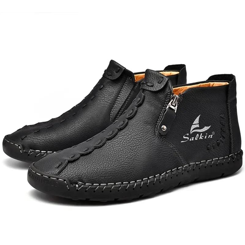 Men Stylish Durable Waterproof Comfortable Leather Casual Shoes Perfect for Work Travel and Going Out Everyday Wear
