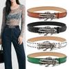Adjustable Black Rivet Belt Wide Skeleton Claw Belt Fashion Skull Waistband  Waist Seal