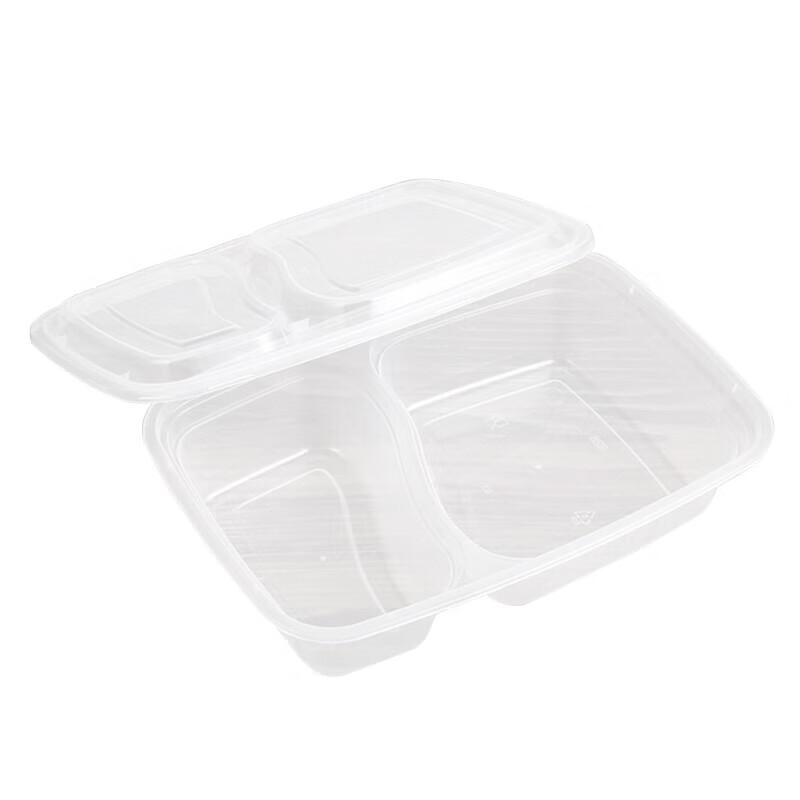 Transparent 2-Compartment Plastic Takeaway Meal Boxes