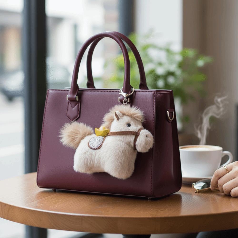 Cute Yuanbao Pony Pendant Mascot Dolls Cartoon Steed Doll Zodiac Pony Figurine  Home Decoration